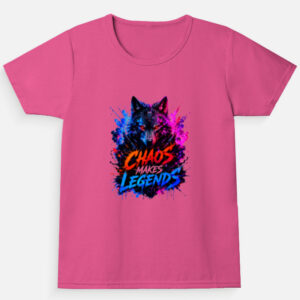 Chaos Makes Legends Pink Girl's Crew Neck T-Shirt